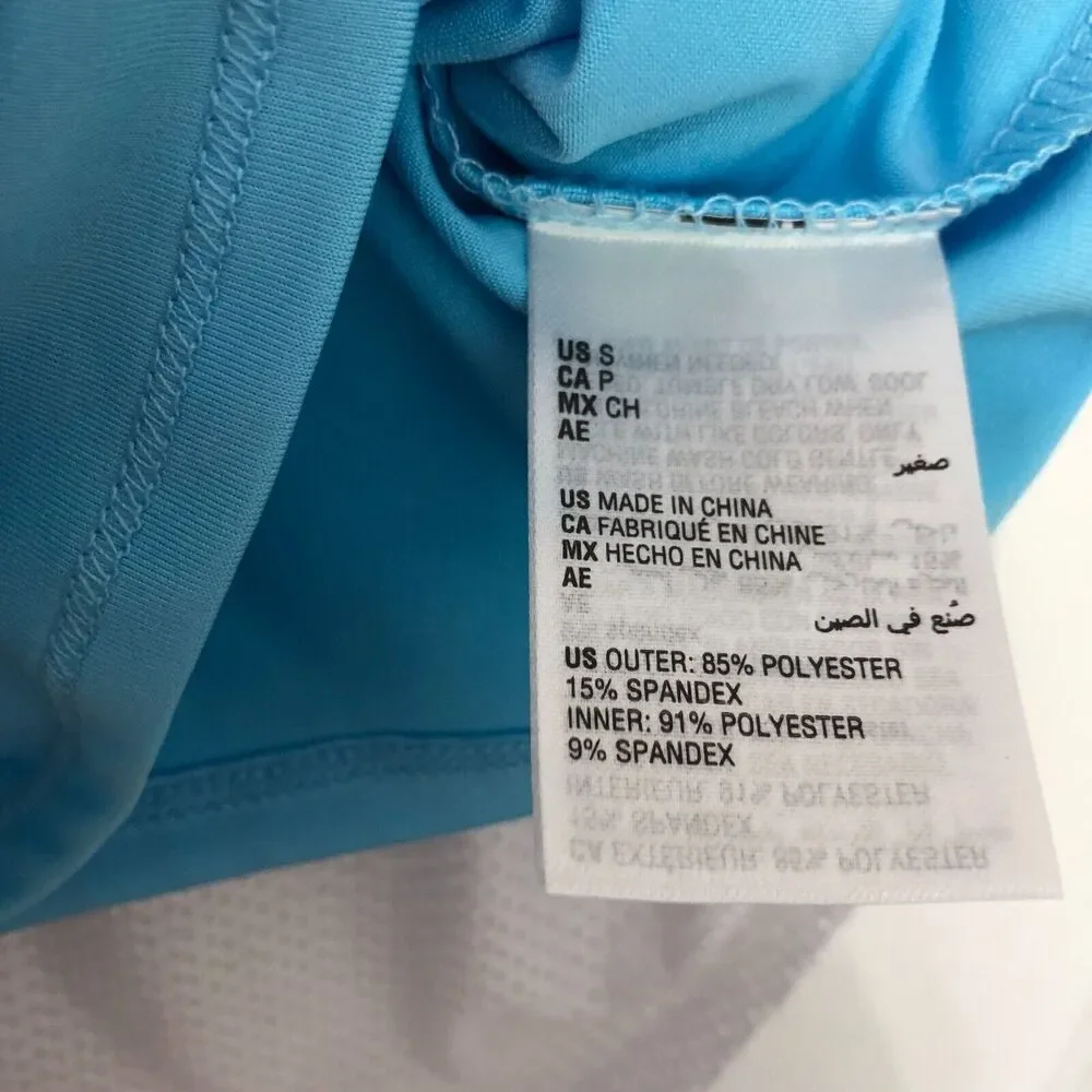 ID Ideology Kids Tank Top Small Bright White Blue Mesh Sleeveless Activewear NWT